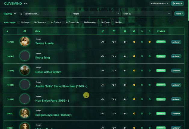 CliveMind editor screenshot